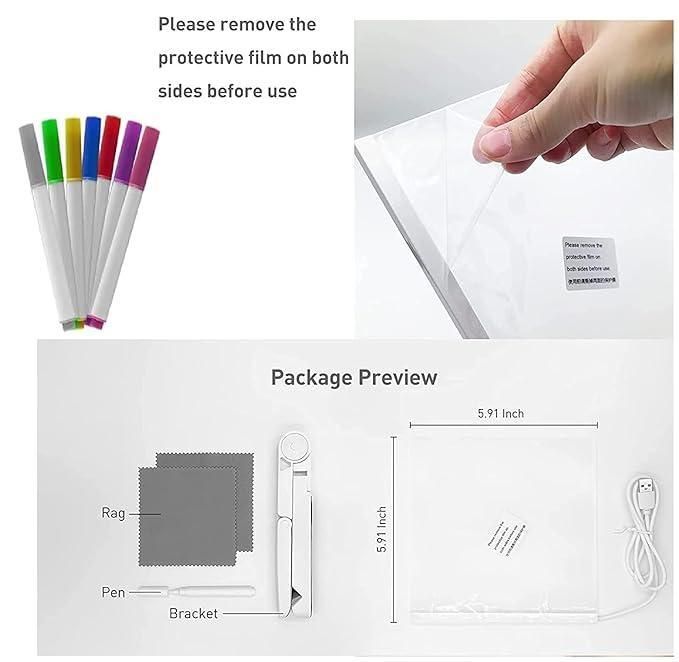 3D LED Light Glass Acrylic Writing pad | 🔥Flat 50% Off Sale🔥